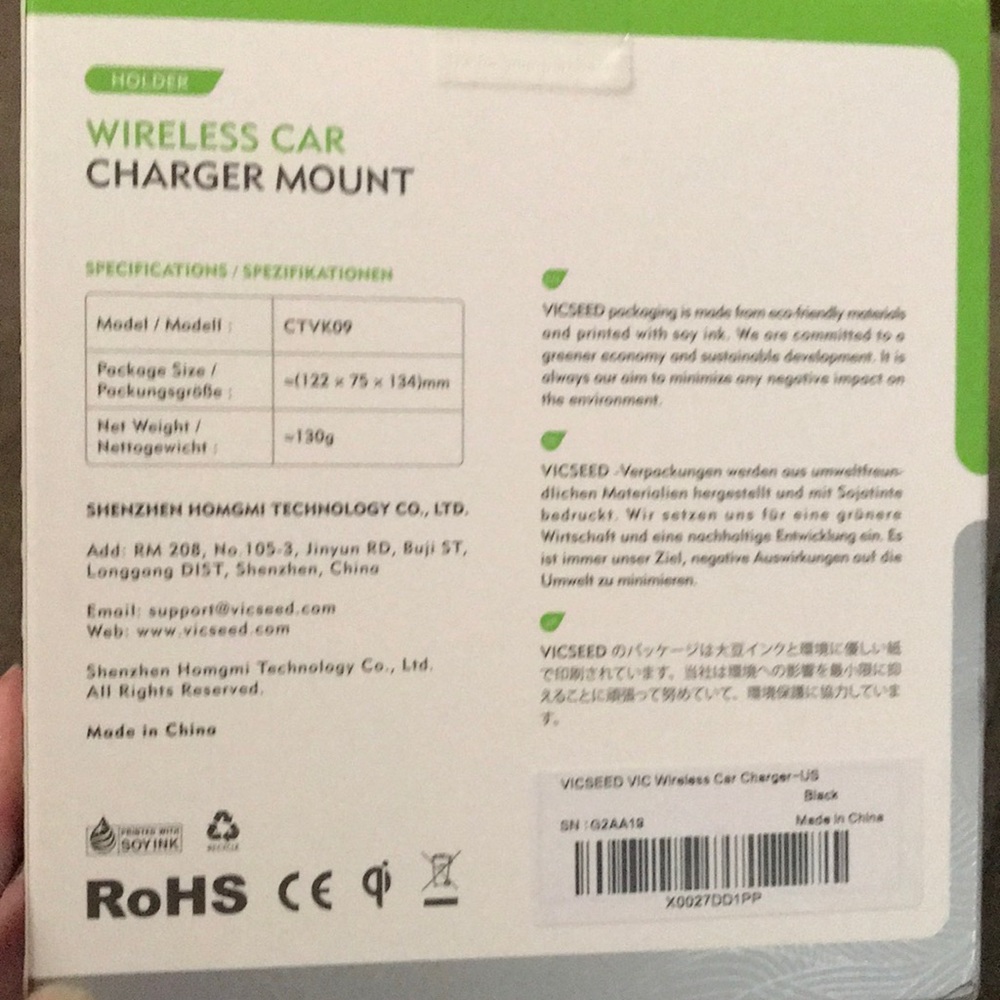 VICSEED WIRELESS RAPID CAR CHARGER MOUNT - Picture 2 of 2